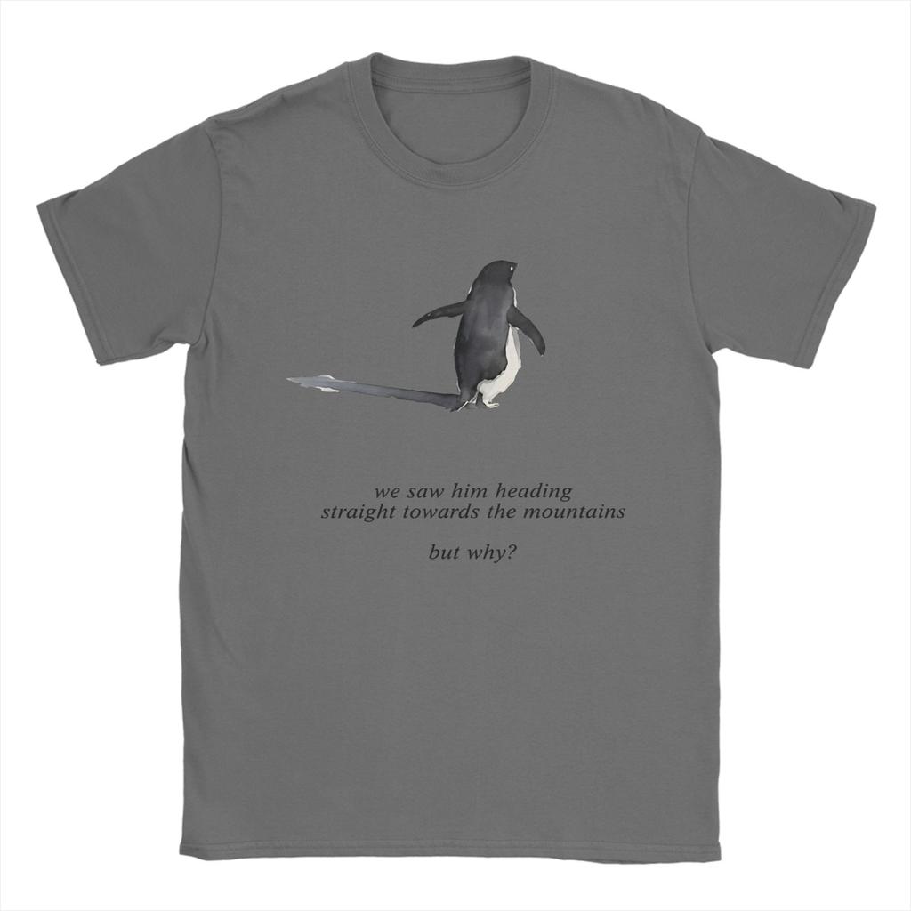Streetwear T Shirt Summer Penguin Heading To Mountain Nihilist Penguin Tee T Shirts Cotton Tshirt for Unisex Y2K Funny Top Tees
