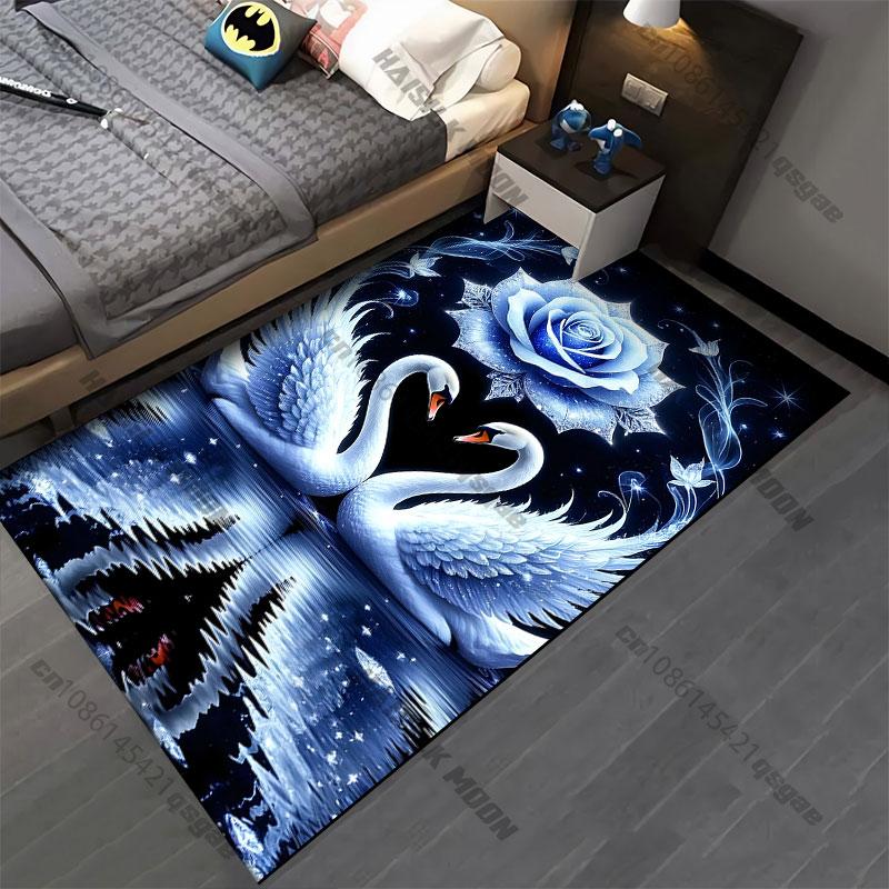 Swans Lake Autumncarpet Yoga Living Room Room Decor Children's Crawling Mat Doormat Area Rug Games Floor Mat