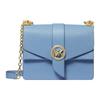 MK Greenwich Letter Runder Logo-Ketten-Klappen-Leder-Schulter-Crossbody-Tasche Damen taschen Hellblau 32S1GGRC0L-457