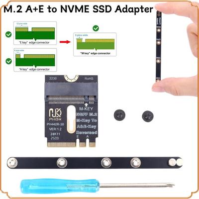 M.2 A+E To NVME SSD Adapter A/E Key To M Key Female Extension PCIE 4.0 Riser Card M2 WIFI Interface for Laptop Mainboard SSD 228