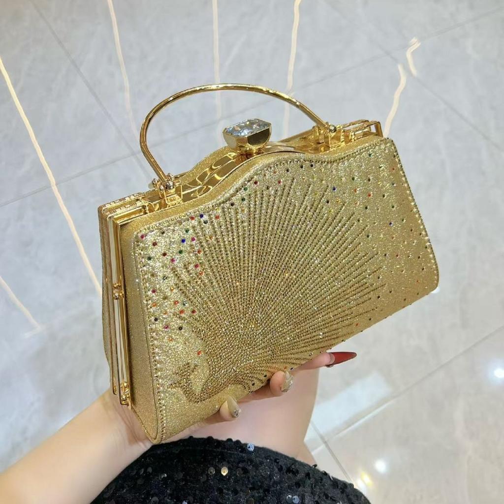 Handbag - Fashionably Decorated with Diamonds, Elegant Evening Bag, Crossbody Single-shoulder Bag