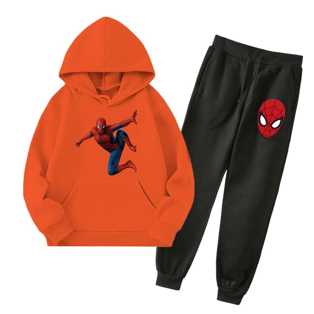 Unisex Kids Hoodie and Jogger Set with Graphic Print and Pockets for Everyday Wear