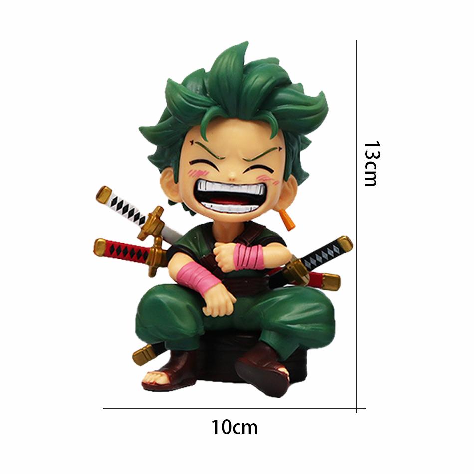 One Piece Handheld Luffy Solon Portgas·D· Ace Sitting Yamato versión Q juego de moda dibujos animados Anime coche ornamento rega