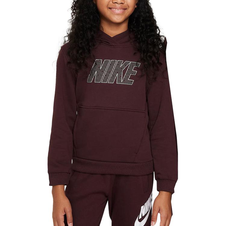 

Nike Худи с логотипом-буквой, с длинным рукавом, детские топы, глубоко-красный HF4226-652 M