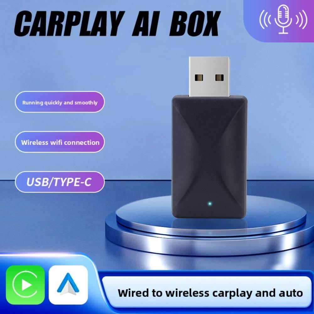 Plug and Play Wireless CarPlay Box 5G WiFi6 Adapter Convert Wired to Wireless for Android Auto