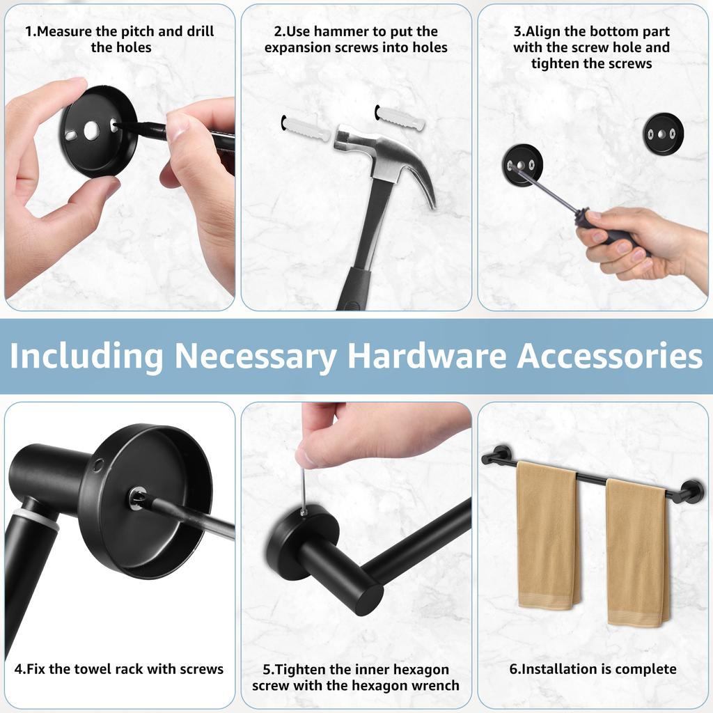 63cm Verstellbare Handtuchstange Ausziehbar Edelstahl Rostfrei Wandmontierter Handtuchhalter für Badezimmer Küchenzubehör Neu