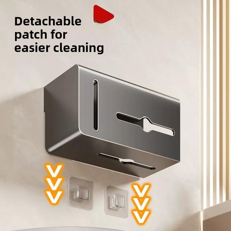 Soporte para papel higiénico de pared sin taladrar, organizador de baño para rollos y pañuelos