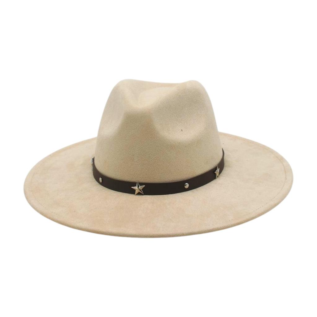 Simple Suede Premium Hepburn Cowboy Hat Top Hat