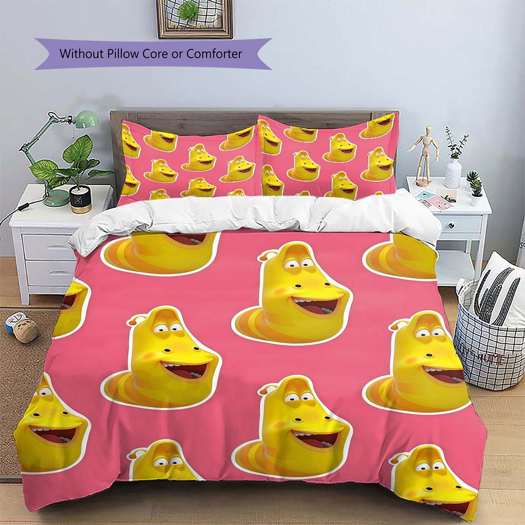Larva Art Pattern Bedding Home Decoration Birthday Gift ( 1 Duvet Cover + 2 Pillowcase, Without Core),fan Merchandise.