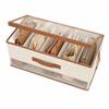 Clear Window Fabric Shelf Organizer Collapsible Design Purse Organizer Box  For Home Storage