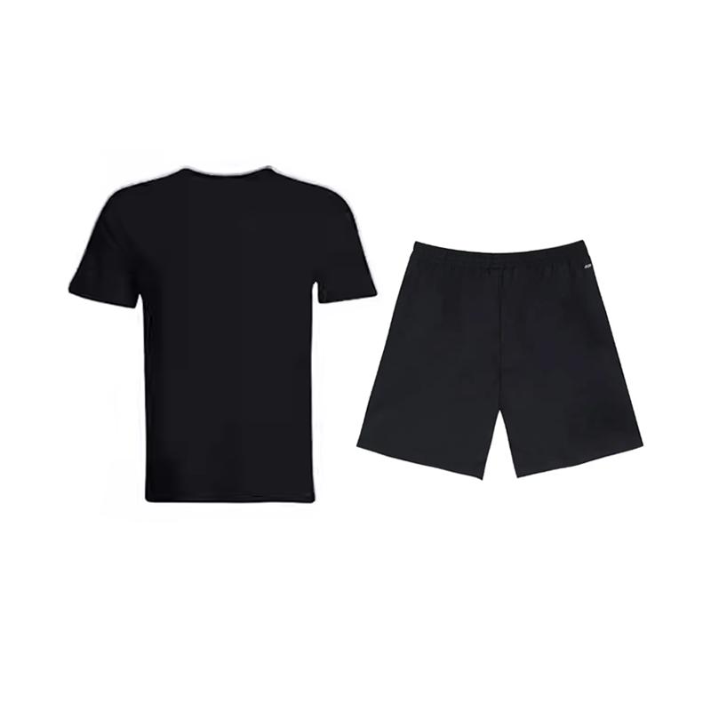 Li-Ning Plain Simple Breathable Sweat-Absorbing Quick-Drying Round Neck Pullover Short Sleeve T-Shirt Casual Sports Set AHSQ777-1+YKSV147-2