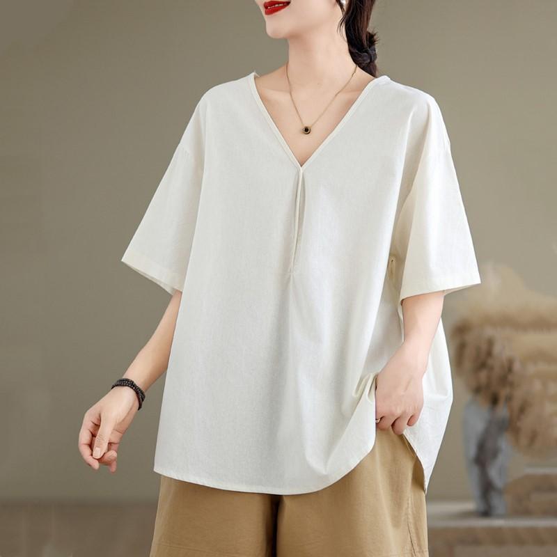 

Короткий рукав, свободный, хлопковый, винтажный, повседневный, свободный, топы, женская летняя футболка льняной