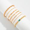 Fashionable and Elegant Rhinestone Metal Bracelet Set, Suitable for Women's Charm Retro Minimalist Twisted Chain Bracelet Jewelry