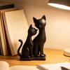 3D Printed Cat Figurine, 2 Cats Intertwining Sculpture, Modern Black Cat Statue for Home, Living Room, Office Desk, Shelf Decor