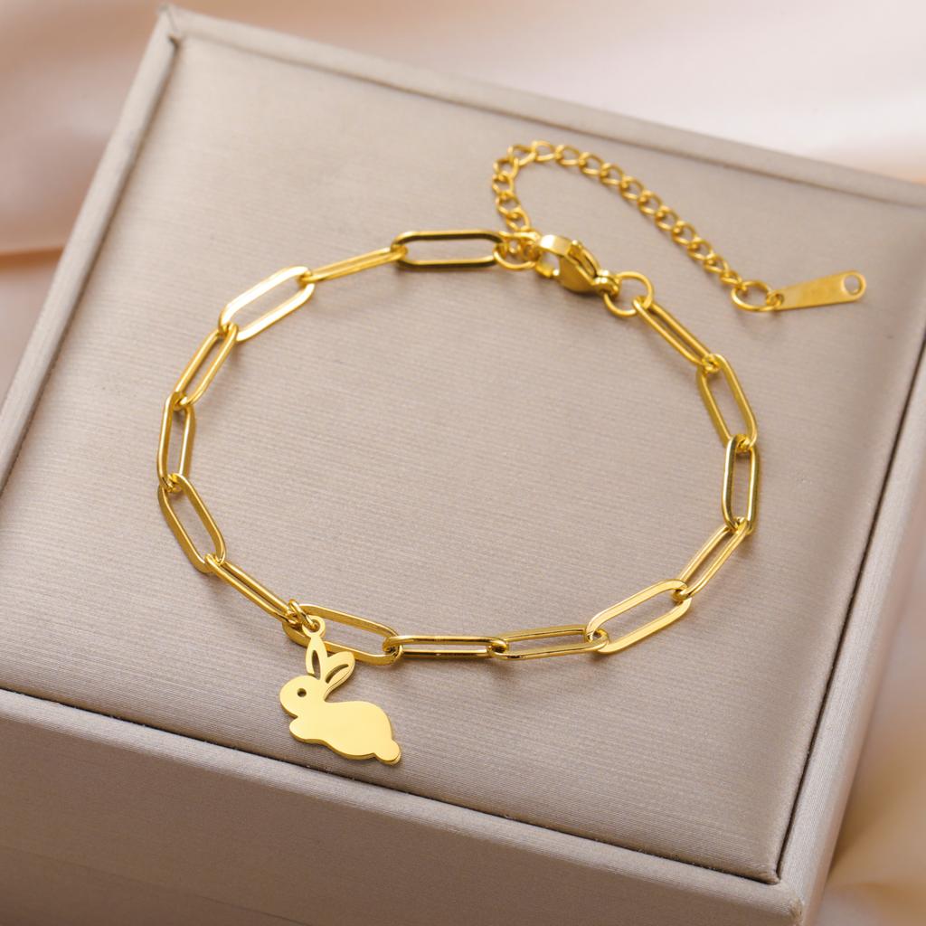 Cazador Stainless Steel Rabbit Cat Elephant Charm Bracelets for Women 2026 Animal Cute Hand Bracelet Jewelry Gift 2026
