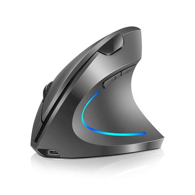 2,4 G kabellose vertikale Maus, wiederaufladbar, aufrecht, ergonomische Maus, 3 einstellbare DPI-Stufen, RGB