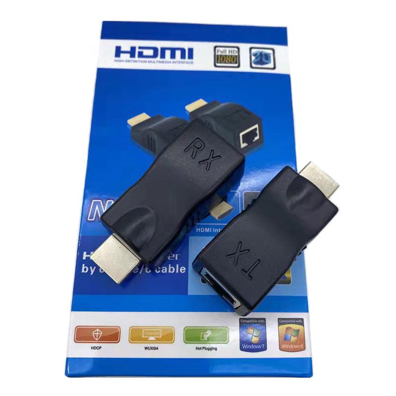 HDMI Extender with Single Network Cable, High-Definition Signal Amplifier Transmitter, 30m, Cat 6 Compatible