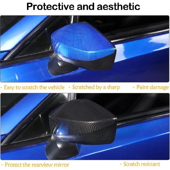 Car Side Mirror Decoration Compatible With Subaru BRZ & Toyota 86 2012-2020, Rear View Mirror Cover Cap Trim Made of ABS (Carbon Fiber Pattern)
