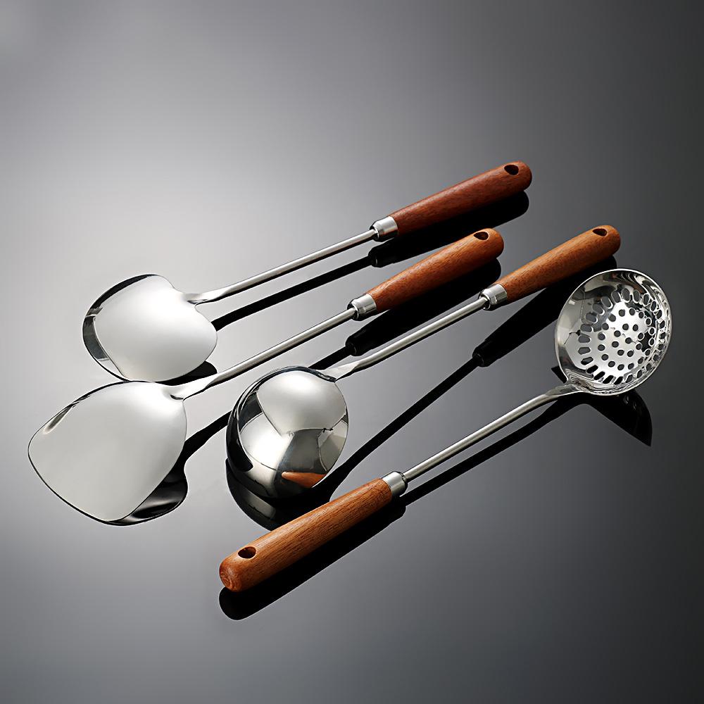 304 Stainless Steel Camping Spatula and Spoon Cookware Set