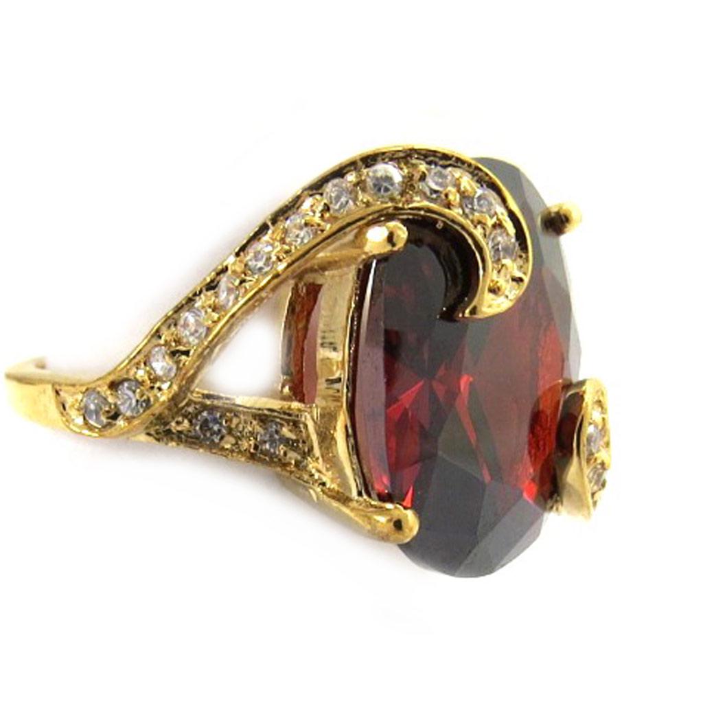 Garnet 'Sissi' Gold Plated Ring