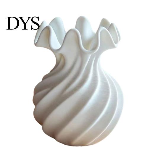 Spiralwellen-Blumenbehälter 3D-gedruckte Vase, Minimalistischer Blumenhalter, Dekorationsvase für frische moderne ästhetische Heimdekorationen oder Trockenblumen,