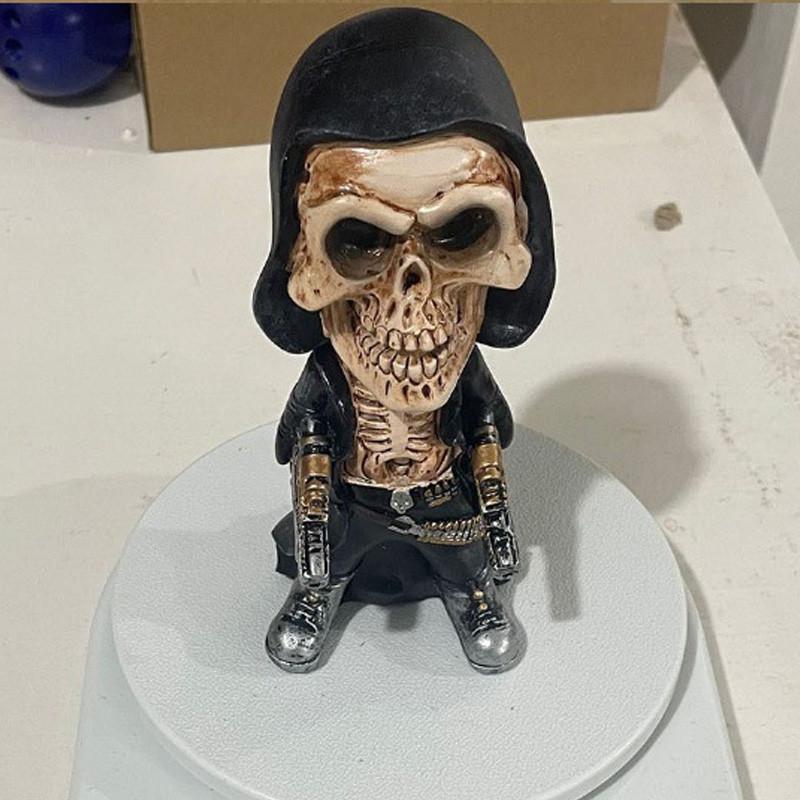 Skeleton Mechanical Harvester Statue Halloween Resin Decoration Gift Holiday
