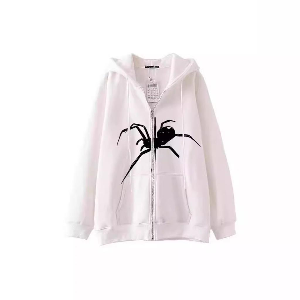 European Size Men's and Women's Printed Zipper Sweater Spider Hoodie Sweater Hoodie