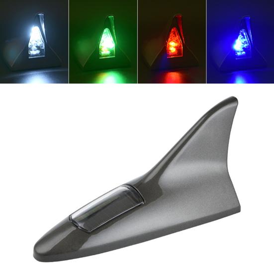 Shark Fin Solar Energy Powered Car Flash Strobe Light Emergency Warning Lamp