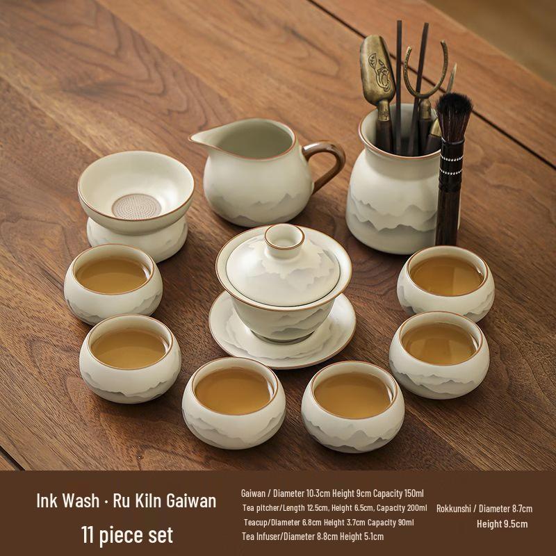Ru Kiln Ink Wash Kung Fu Tea Set