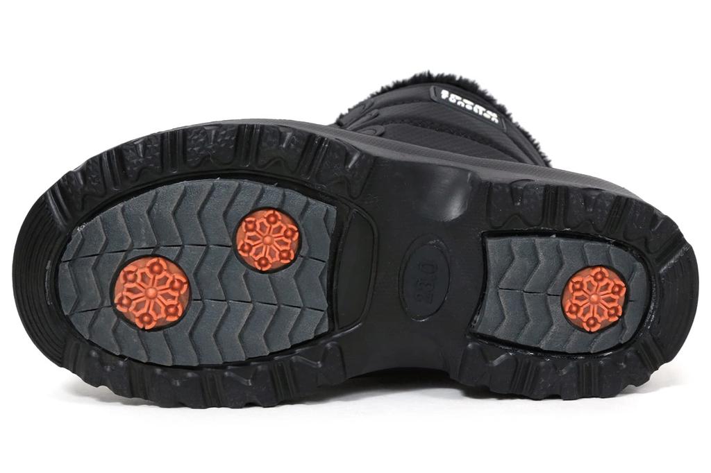 Akiriko Snow Boots, 4cm Waterproof, Cold Weather, Inner Boa, Drawcord, Junior Size, Boys, Black/Black, 22cm