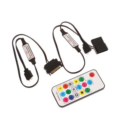 Kontroler Sata Molex Rgb 5V 3Pin 12V 4Pin Do Obudowy Komputera Wentylator Chłodzący Procesor Do Ws2812B Sk6812 Pasków Światła Led Rgb