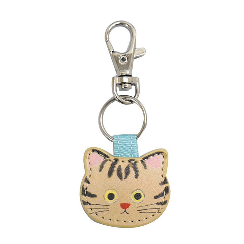 Lindo llavero de gato de cuero creativo de dibujos animados colgante de gatito kawaii llavero de bolso mochila accesorios de decoración regalos