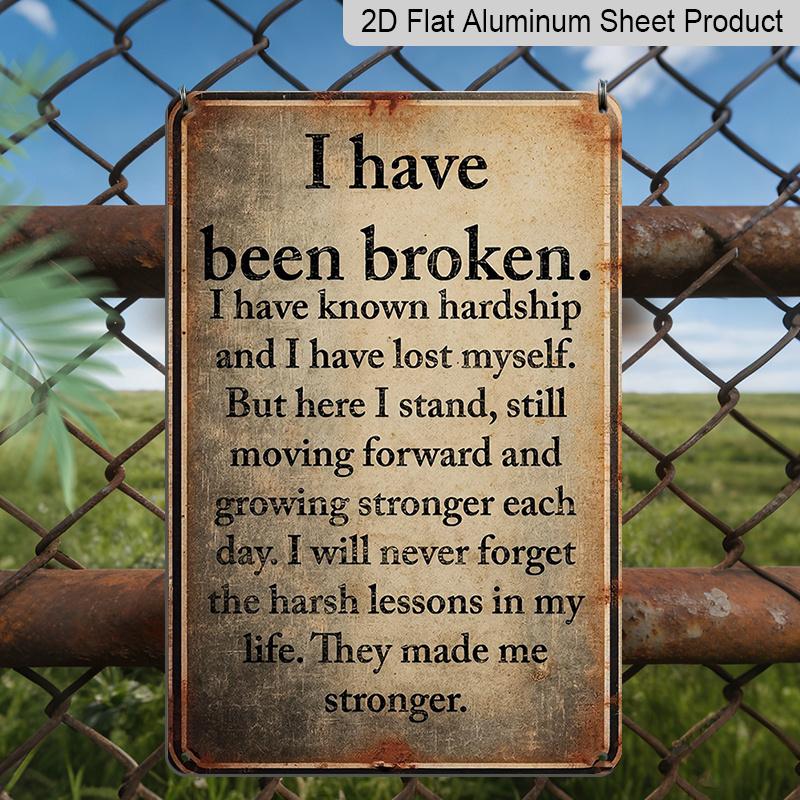 2D Flat, Vintage Aluminium Metal Motivational Sign - Heavy Duty Outdoor/Indoor Decoration with Inspirational Quote, Metal Poster for Garage, Bar, for