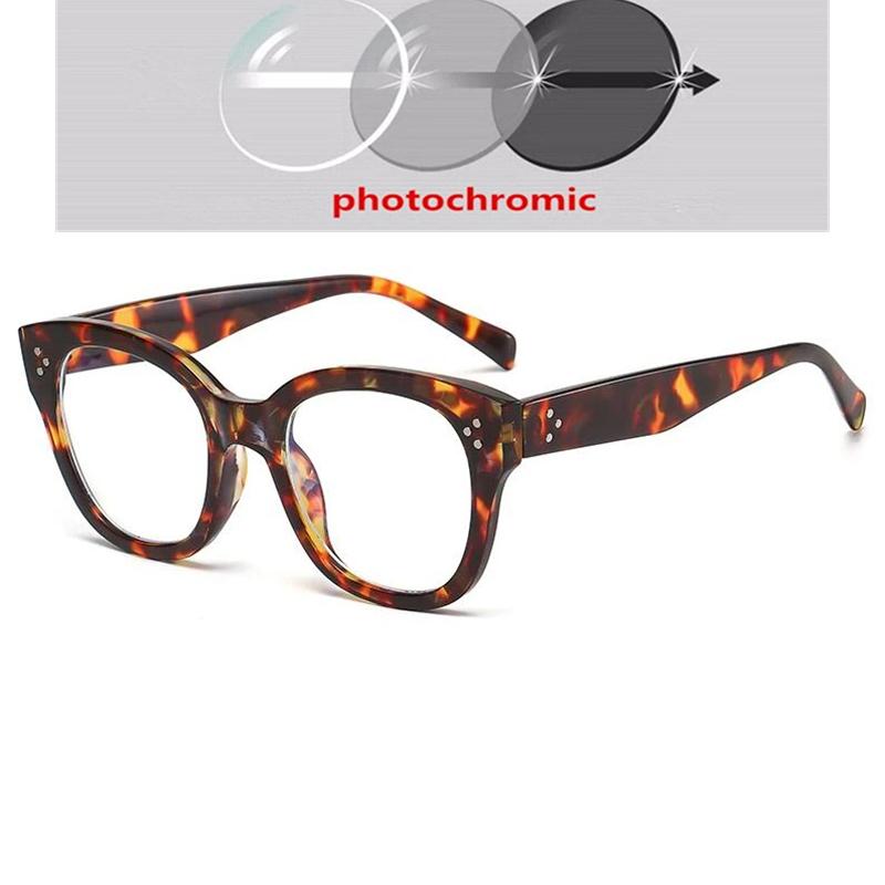 0 -0.5 -0.75 To -6.0 Leopard Frame Square Prescription Glasses For The Nearsighted Anti Blue Light Power Glasses With Diopters