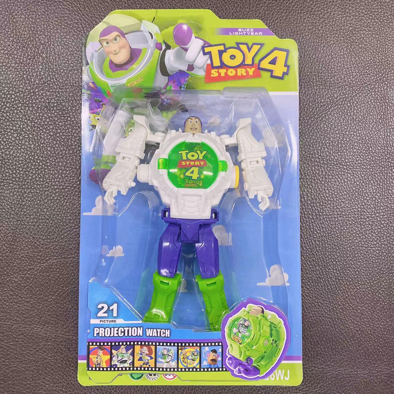Children s Cartoon Projection Robot Watch Toy with 21 Transformations