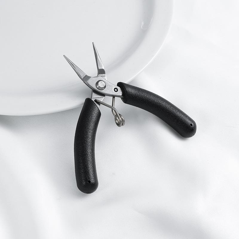 Handmade Black Stainless Steel Pointed Nose Mini Pliers for DIY Jewelry