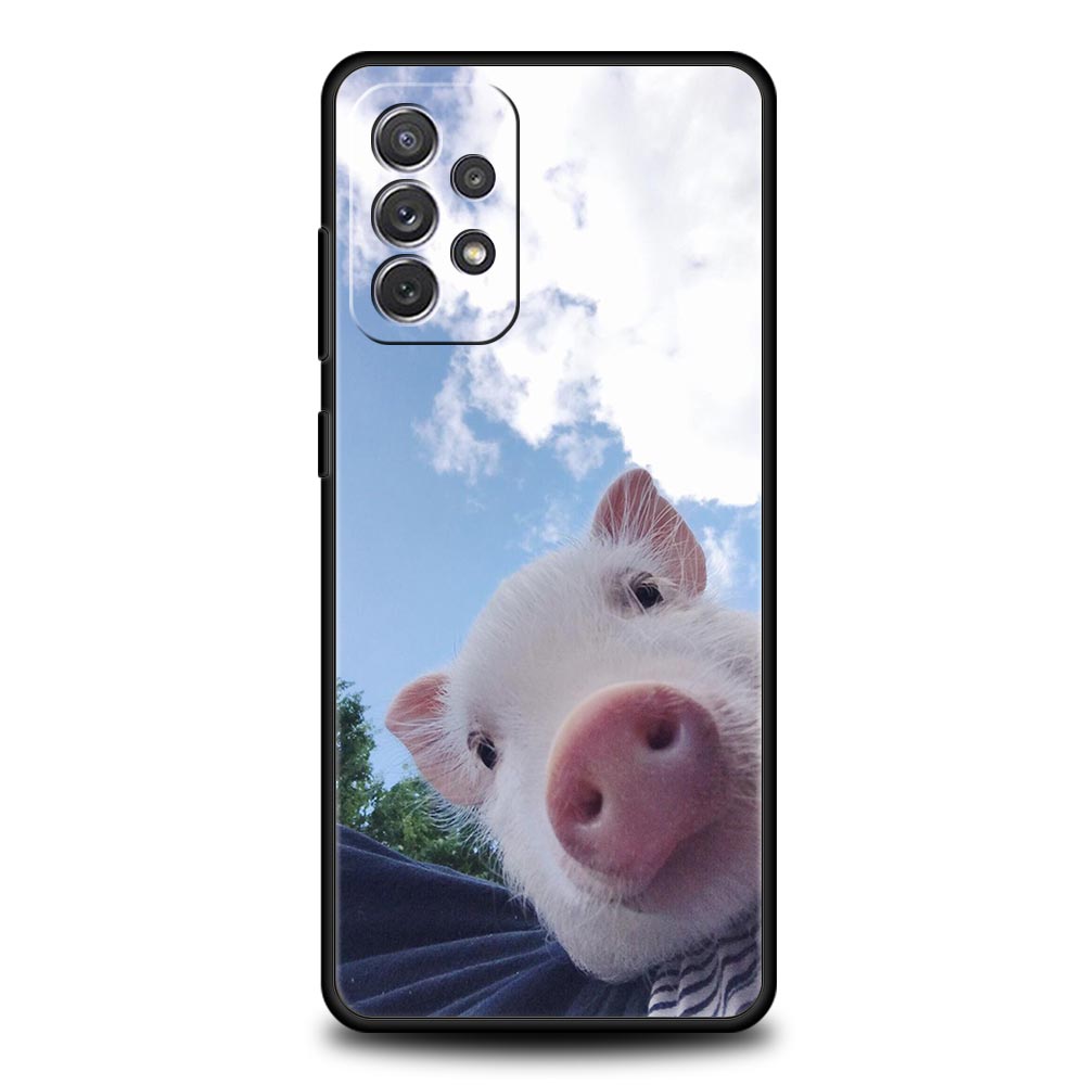 Cute little Pink Pig Phone Case for Samsung A51 A71 A21S A12 A11 A15 A25 A31 A41 A23 A33 A53 A73 A03S A05S A13 5G A35 A55 Cover