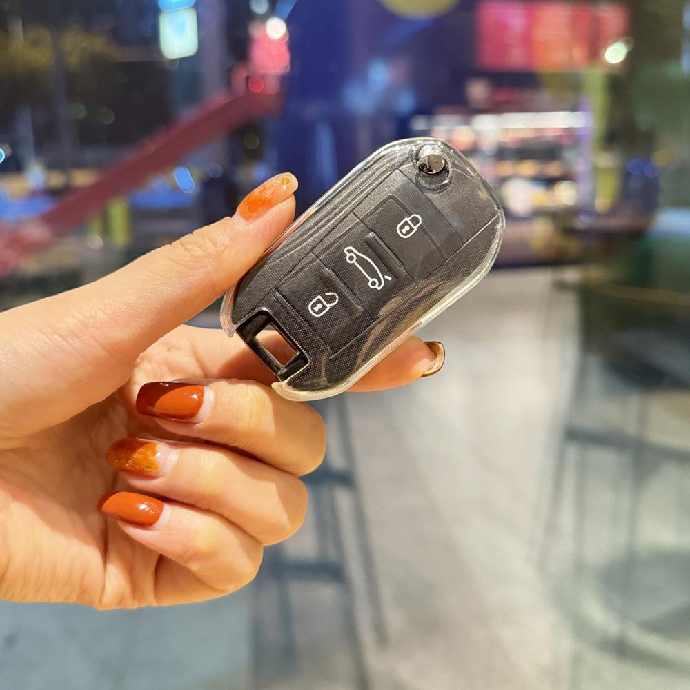 TPU Car Flip Key Case Cover Shell for Peugeot 208 308 408 508 2008 3008 4008 5008 for Citroen C3 C4 CACTUS C6 C8 Accessories