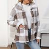 Women's Fashion Thickened Double-sided Plush Plaid Single-breasted Button-up Jacket