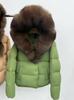 Pinghu Women's Winter Natural Removable Real Fox Hair Hooded Goose Down Jacket Thickened Warm Loose Jacket