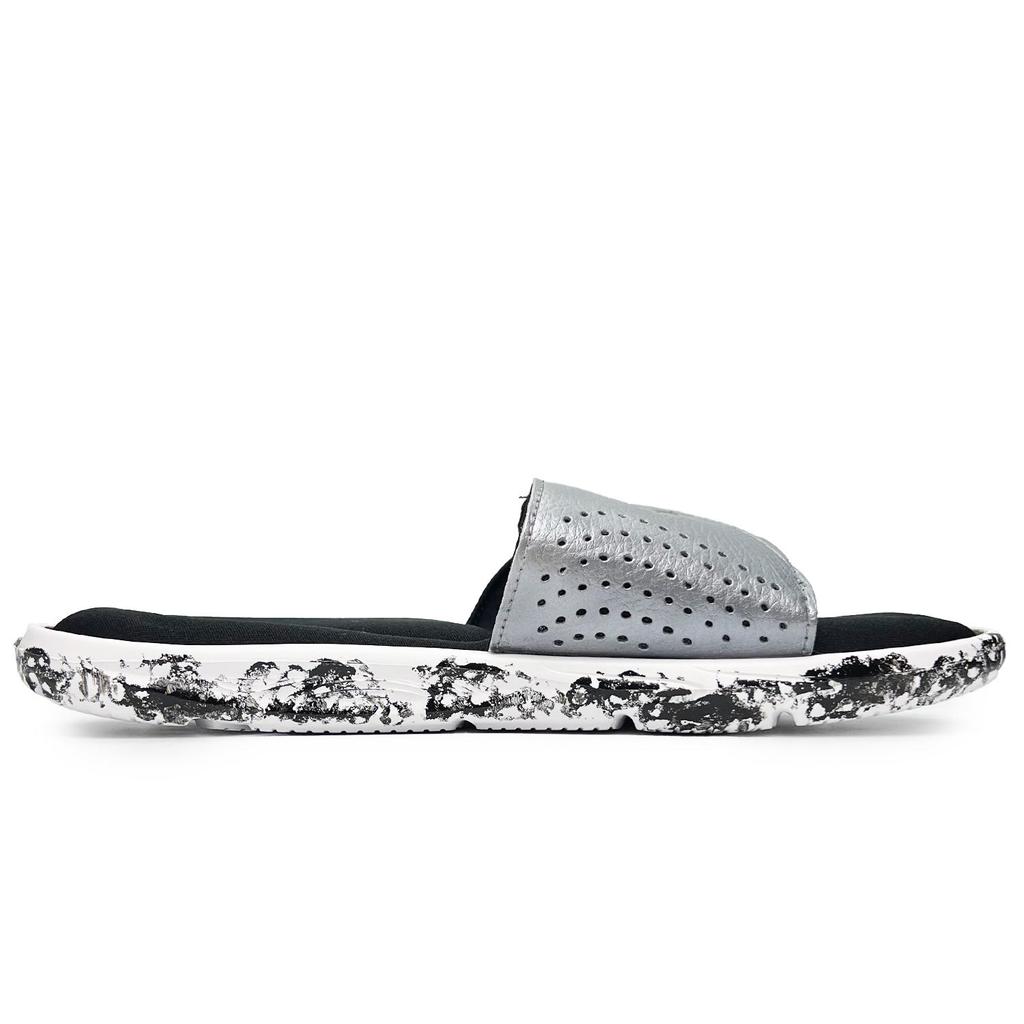 Under Armour Ignite Slip Resistant Abrasion Resistant Slide Slippers Men's Black Silver 3022711-100(Team285-)