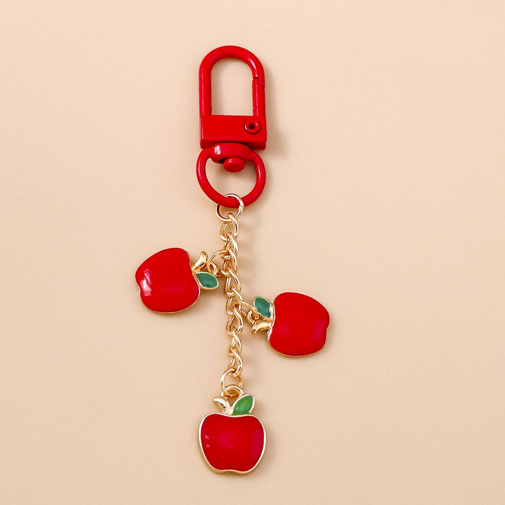 Fashion Enamel Avocado Cherry Keychain Fruit Key Ring Pendants for Women Girls Handbag Decor DIY Key Chain Jewelry Gifts