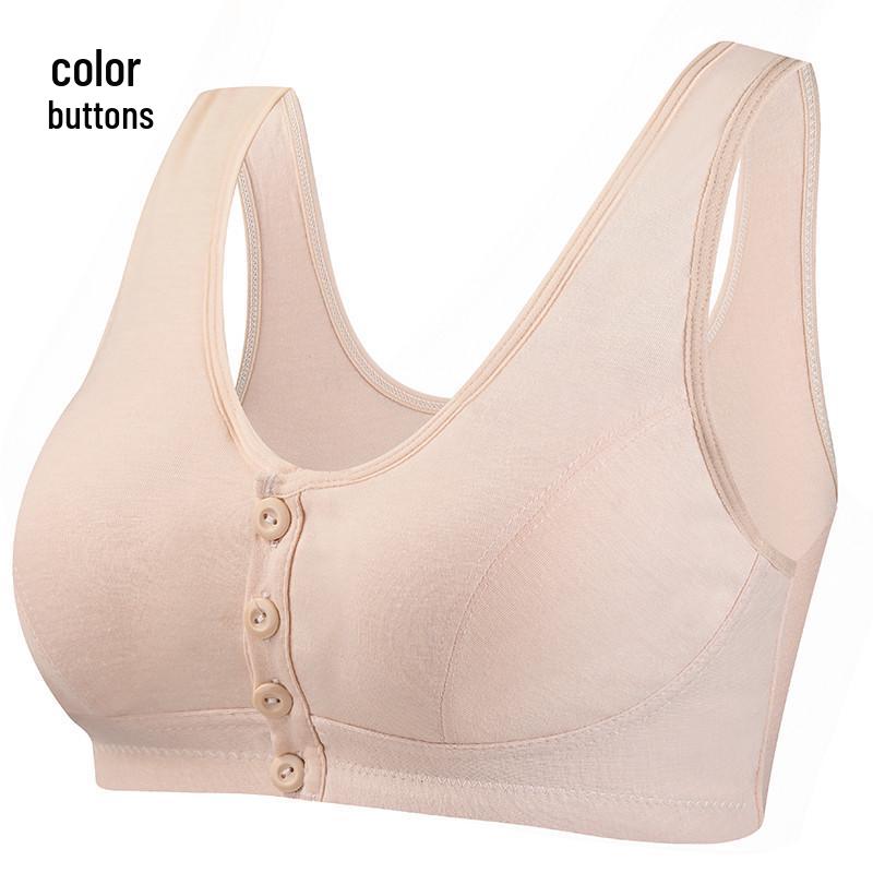 

Бесшовный хлопковый бюстгальтер с застежкой спереди для женщин среднего и пожилого возраста - Большой размер, без рукавов, летний стиль 46/105