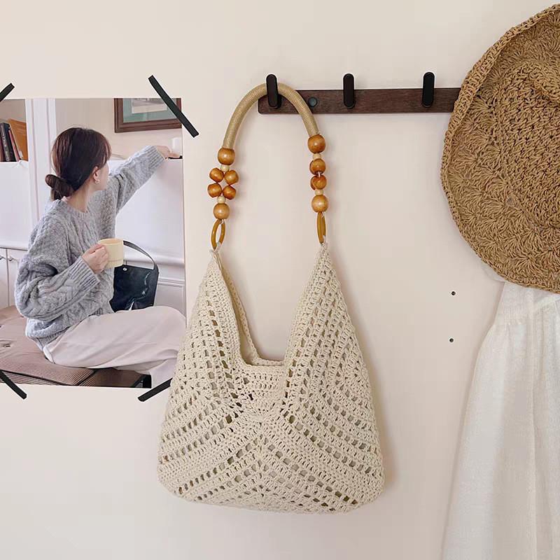 Woven Womens Tote Bag Summer Fashion Shoulder Casual Travel Organizer For Daily Use
