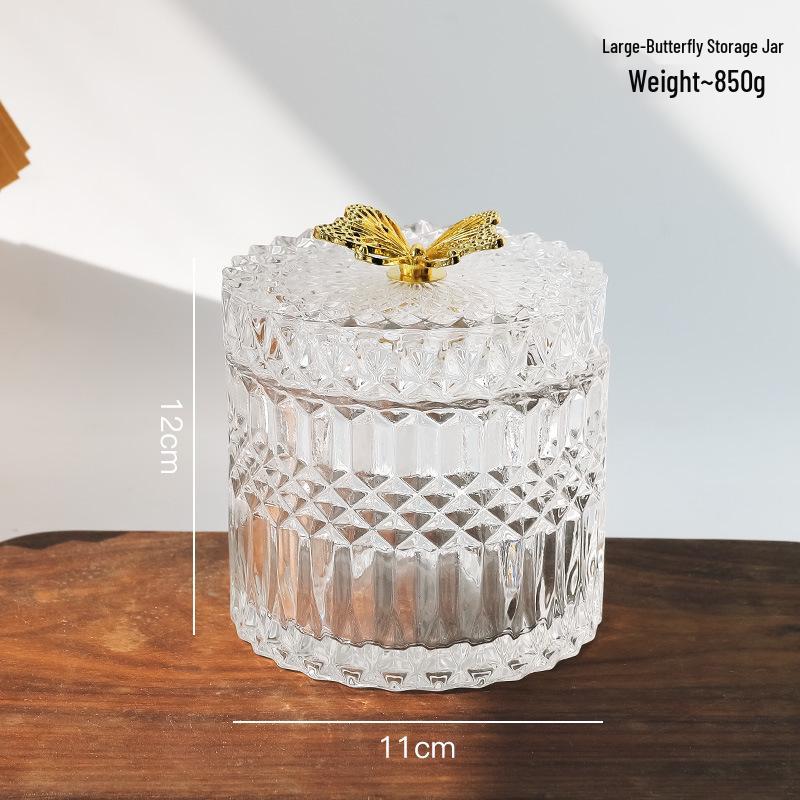European Crystal Candy & Jewelry Glass Storage Box with Lid