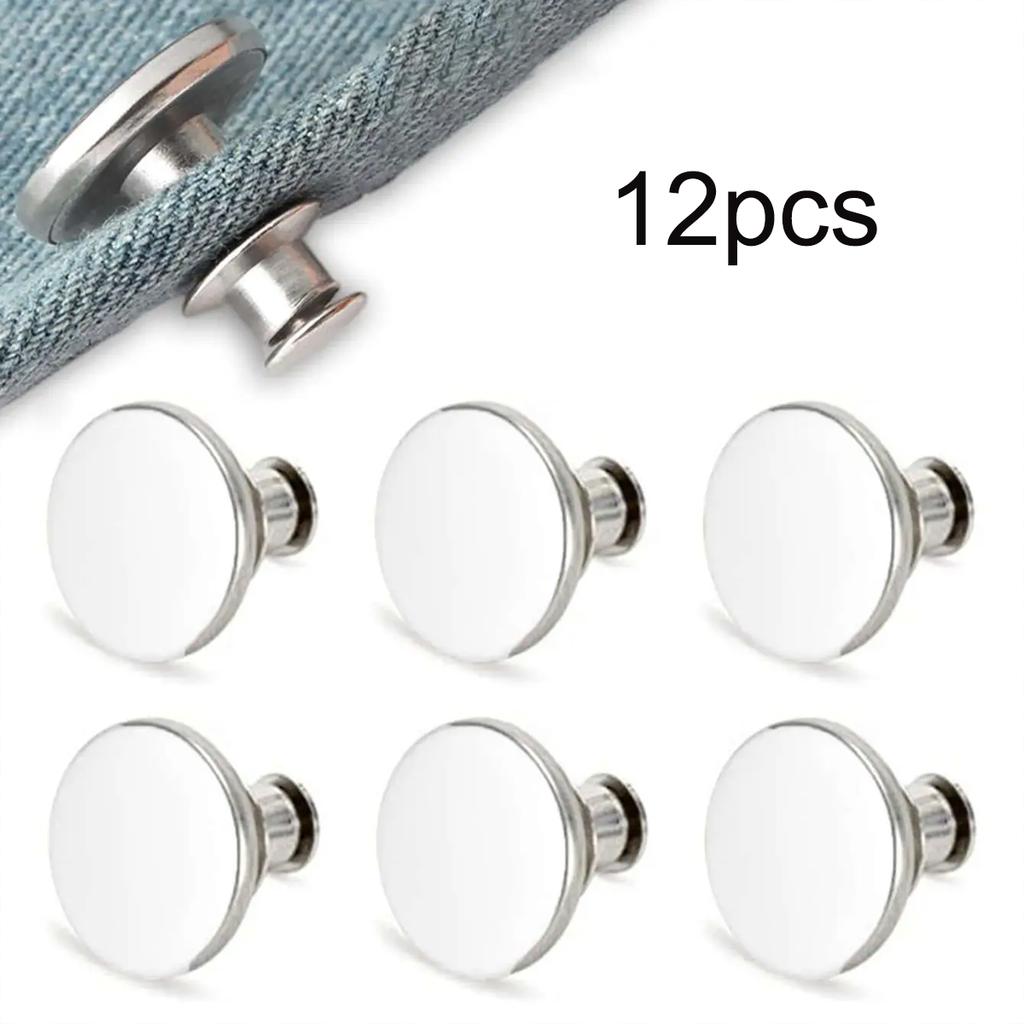 6/12 Stück-Knopf-Pins Lose Jeans Ohne Nähen Sofortiger Ersatz Druckknopf Ceryvop Wiederverwendbar Verstellbar Metall Hosenstraffer