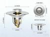1pc Drain Strainer Filter Basin Pop-up Chrome Sink Filter With Hair Catcher Bathroom Sink Drain Stopper Easy Push Type
