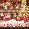 9Pcs/Set Snowman Christmas Wooden Pendant Santa Christmas Tree Slices Ornament  Party Layout
