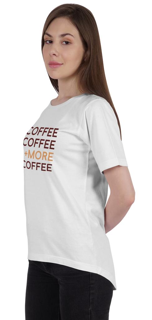 Inkmeso Women   Coffee Coffee  More Coffee   Graphic Coffee Lover Tee Tshirt
