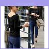 Fashion Women Ladies Casual Cotton Blend Pullover Long Sleeve Loose Tops Tee Blouse For Comfortable Everyday Wear
